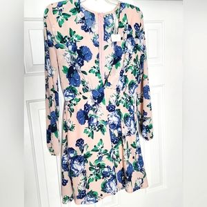 BlueBlush Long Sleeve V Cut Mini Dress